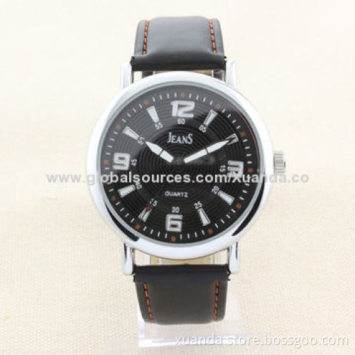 Fashion watch, trends and popular, quartz movement, leather strap